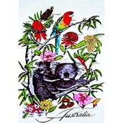 Koala Rosella Tea Towel